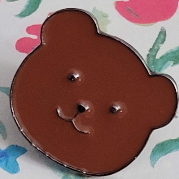 Brown Teddy Bear Enamel Pin - Picture 3 of 10